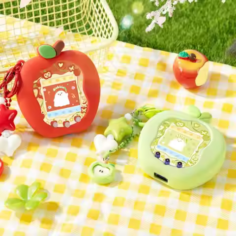 For Tamagotchi Uni Paradise Electronic Pet with Red Green Apple Strawberry Silicone Protective Cover