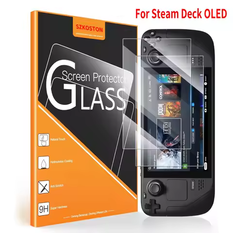 2 Pack Screen Protector for Steam Deck OLED 7.4 Inch Anti-Scratch HD Clear Tempered Glass Flim for S