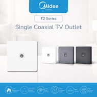 Midea T2 Series Single Coxial TV Outlet | Premium PC Panel | CE Certified | Midea Official Store