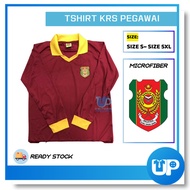 KRS Pegawai Microfiber Baju Tshirt Maroon Kokurikulum Cikgu Tshirt Kolar Lengan Panjang Guru Teacher Uniform Original