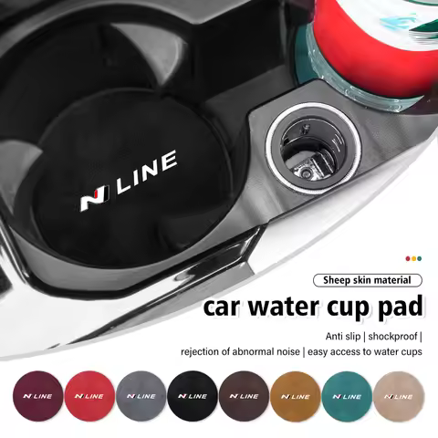 2pcs Car Coaster Anti-slip Mat Sheepskin Water Cup Holder Pad For Hyundai Sonata i30 i20 Tucson Elan