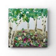 Birch Painting Birch Tree Original Art Wildflowers Blooming Art Girl Room Decor