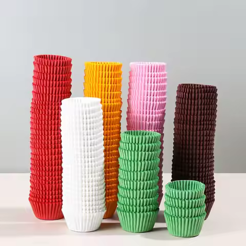 500/1000pcs Cake Paper Cups Mini Cupcake Cups Cake Cupcake Liner Baking Muffin Box Cup Case Tray Cak