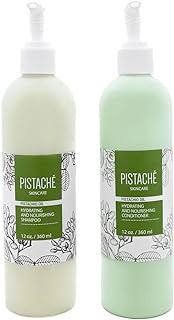 Pistache Skincare Pistachio Oil Hydrating and Nourishing Shampoo and Conditioner Set - Deep Moisturizing - Rich Pistachio Biscotti Scent - 12 oz each