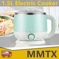[Stock in Singapore] 1.5L Multi-function Electric Cooker Stainless Steel Mini Noodle Pot for Home