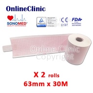 63mm x 30M - 2 rolls - ECG paper ( 3 Channel )