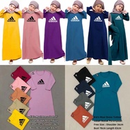 Muslimah Kids Long Dress Jubah Cotton Budak Jubah Long Dress Kanak Kanak