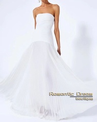 Alexis 22 Early Autumn Off-Shoulder Pleated Floor-Length Dress Party Performance Evening Gown Multi-