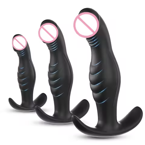Anal Plug Silicone Butt Plug Realistic Glans Design Textured Prostate Massager Anal Trainer Kit Soft