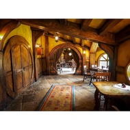 7x5ft Fabric Vintage Hobbiton Tavern Backdrop Matamata Rural Bar Interior Wooden Counter Background 