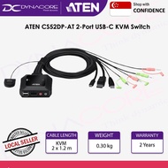ATEN CS52DP-AT 2-Port USB-C DisplayPort Hybrid Cable KVM Switch