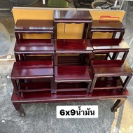 โต๊ะหมู่บูชา 6x9 และขนาด 8x9 ผิวน้ำมันสีโอ๊ค