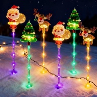 6-Pack Solar Christmas Decorative Lights Christmas-Themed LED Fairy Lights Featuring Santa Claus, Ch