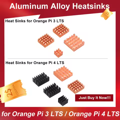 Orange Pi 3 LTS / Orange Pi 5 Heat Sink Aluminum Alloy Radiator Copper Cooler Kit Passive Cooling He