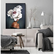 Art flower girl canvas painting 60x90 (with frame)