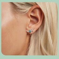 Women's S925 SILVER Earrings Green Stone Dragonfly Wing Fashion Dynamic Personality - AMOOI SILVER A