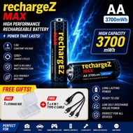 Rechargez AAA USB Rechargeable Battery 1.5V 1200mWh Fast Charging Lithium Battery Type-C Rechargeabl