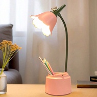 แฟชั่น Led ไร้สาย โคมไฟตั้งโต๊ะ, ชาร์จได้ 3 สี โคมไฟ กลางคืน, น่ารัก สีชมพู ดอกไม้ โต๊ะ โคมไฟ ออกแบบ