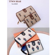 ✨New✨wallets 2023 เป๋าตังค์ใบยาว7.8นื้วและใบกลาง 5.8นิ้วงานปักน้องหมี🧸 เเบรนด์แท้ TTWN BEAR