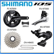 Shimano ชุดจานหน้าจักรยานเสือหมอบด้านหน้า105 R70002X11สาย HG601เฟืองโซ่ด้านหลังพร้อมชุดตลับสายรัดด้า