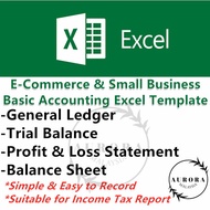 【Hot Stock】EXCEL TEMPLATE Small Business E-commerce Basic Accounting Excel Format  Financial Year Report Tax Perekodan