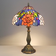 30cm Mediterranean Table Lights Restaurant Bar Cafe Rose Design Big Size Vintage Desk Lamp Bedside C