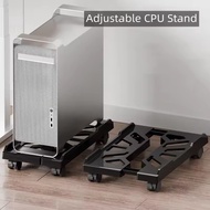 Computer CPU Stand With Caster Wheels For Computer Cases Under Desk Adjustable Mobile CPU Holder