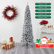 Snow Slim Christmas tree Flocking Xmas Tree 4/5/6/7/8ft denser leaves 2025 NEW Decoration