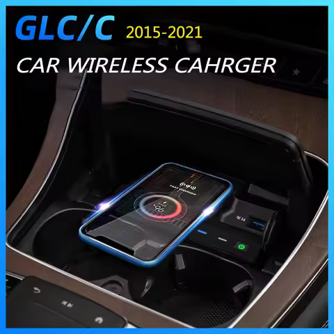 Car Wireless Charger For Mercedes Benz W205 X253 AMG C43 C63 GLC43 GLC63 X253 C Class GLC Phone Fast