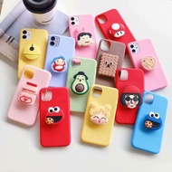 Cartoon Phone Holder Case For OPPO A1K A52 A72 A91 A92 R9S R15 R17 Raelme C1 C2 Reno Z 2Z 3 4 Pro Cute Stand Soft Slicone Cover