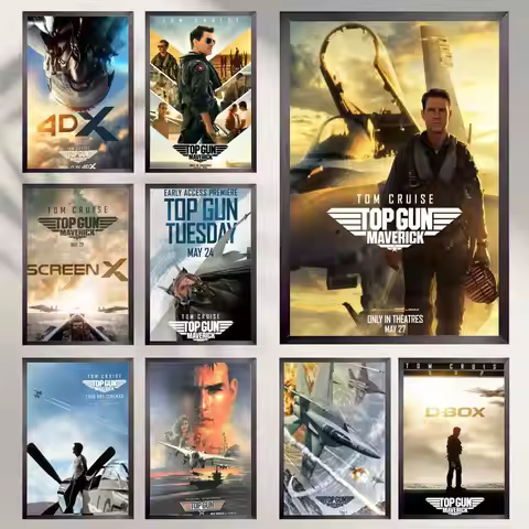 2022 T-Top G-Gun Maverick Modern Movie Poster HD Versatile Waterproof Wall Decor Self Adhesive Perfe