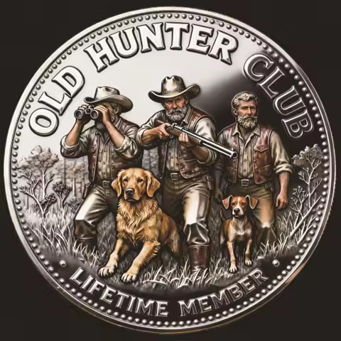 4cm Souvenir Coin Collection Old Hunter Club Commemorative Coin Lucky Hunter Coin