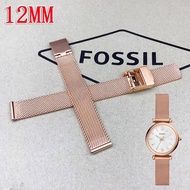 In Stock Fossil Watch Band Rose Gold Stainless Steel Mesh Strap 12mm Neutral Fit Es4433 Watch Access