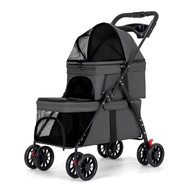寵物推車 雙層設計 黑色