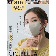 日本cicibella口罩3D立體撞色耳繩拼色血色美顏防飛沫防脫妝10枚
