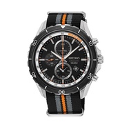 SEIKO SNDH25P1 Men's Analog Watch CRITERIA Chronograph Quartz 45mm Nato Dual Bands Black Limited Edi