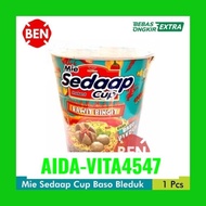 YK9 Mie Sedaap Cup BASO BLEDUK RAWIT BINGIT 1 Pcs Bakso Kuah Pedas Dus