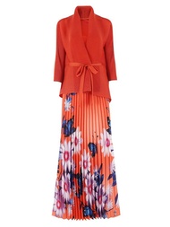 Womens Irregular Top + Skirt New Pleated Set