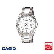 CASIO นาฬิกาข้อมือ CASIO รุ่น MTP-1302D-7A1VDF วัสดุสเตนเลสสตีล สีขาว