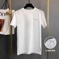 DIOR Embroidered CD Letter Round Neck T-shirt Summer Loose And Versatile Half-sleeved Trendy Brand High-end Tops For Men