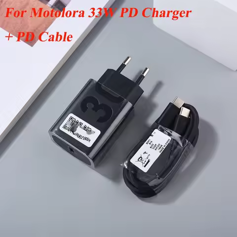 For Motorola 30W PD USB-C Turbo Fast Charger EU Plug Power Adapter 1M USB C To Type C Cable For Moto
