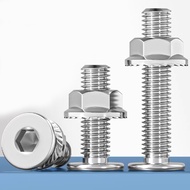 304 Stainless Steel CM Large Flat Head Hexagonal Bolt Ultra-thin Head C-head Screw Flat Head Screw F