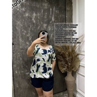 KATUN STELAN WOMEN 1088-ST DAILY BASIC SET COTTON RAYON PREMIUM SABRINA JUMBO 3/4 SLEEVES LD 126 FIT