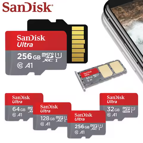 Original SanDisk A1 Micro SD Card C10 Ultra 32GB 64GB 128GB 256GB 512GB 1TB High Speed 150MB/s Memor