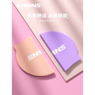 Topi Renang Silikon Kalis Air Swans untuk Lelaki dan Wanita, Tidak Mengetatkan, Lilitan Kepala Besar