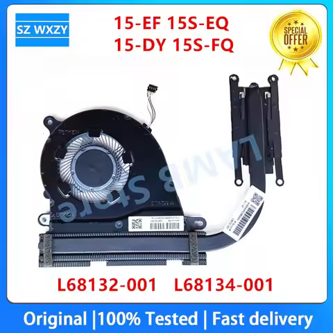 Original For HP 15-EF 15S-EQ 15-DY 15S-FQ Laptop Coolers Heatsink FAN L68132-001 L68134-001 100% Tes