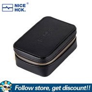 NICEHCK High Grade Black Square Earphone Storage Case With Smooth Zipper Net Pocket Design PU Materi