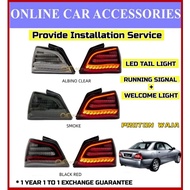 (1 Year Warranty) Proton Waja Dragon Scale Dynamic Albino LED Tail Lamp With Running Signal Lampu Be