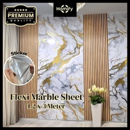 Large 300cm x 120cm Flexi Marble Sheet Imitation Ceramic Wallpaper Dinding TV Papan Latar Belakang