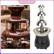 Moon Doris เครื่องทำน้ำตก4ชั้นน้ำพุช็อคโกแลตฟองดูว์ปลั๊ก US สะดวก